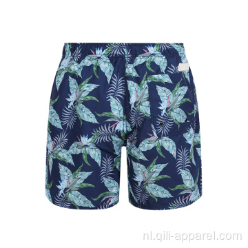 Blauwe aangepaste sublimatie zwembroek mannelijke strandshorts